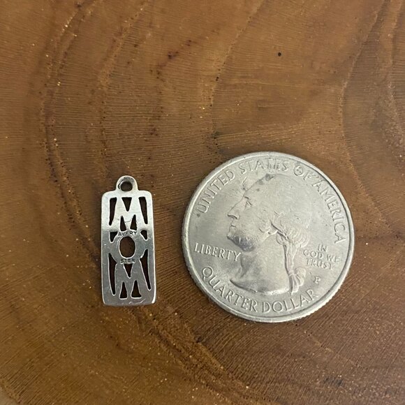 RETIRED James Avery Vertical MOM Charm, Sterling Silver - Picture 2 of 2